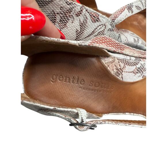 Gentle Souls Wedge Sandals Women 10 Pink Floral Spring - Picture 3 of 7